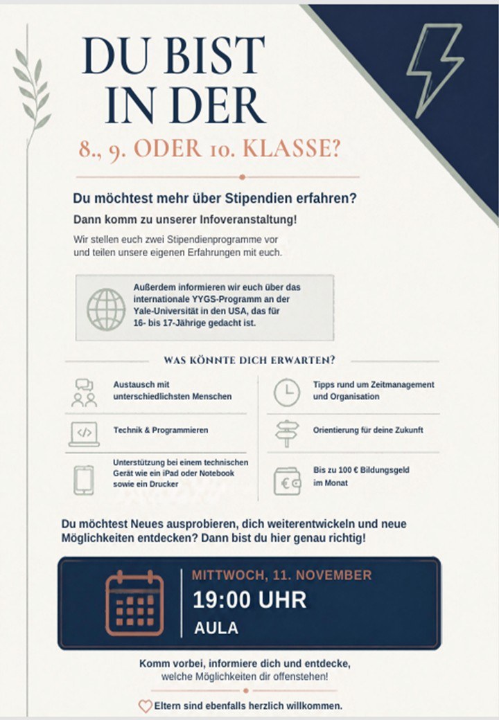 Infoabend über Stipendien